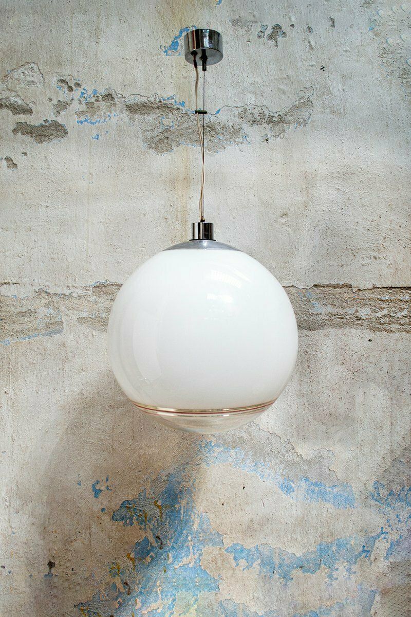 Murano Glass Ceiling Lamp By Roberto Menghi For Venini, Italy, 1980s