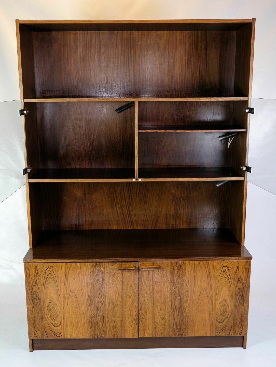 Shelving System Light Display In Rosewood, Danish Design From 1960s