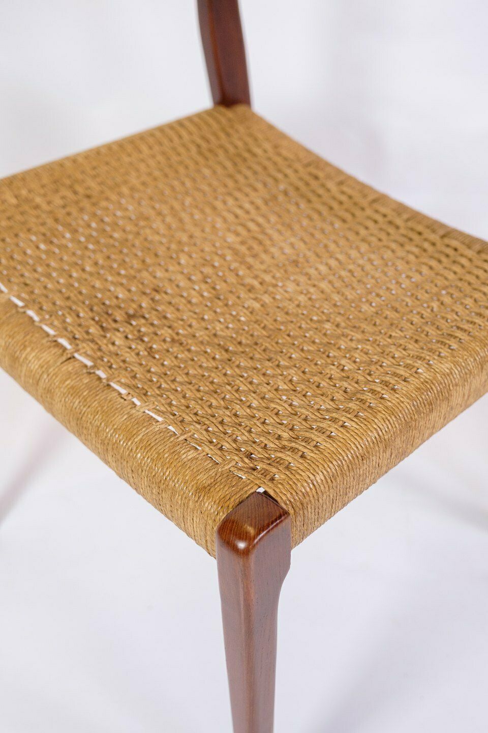 Set Of 4 Dining Chairs Model 71 In Teak & Paper Wicker By Niels O. Møller From 1960s photo Furniture