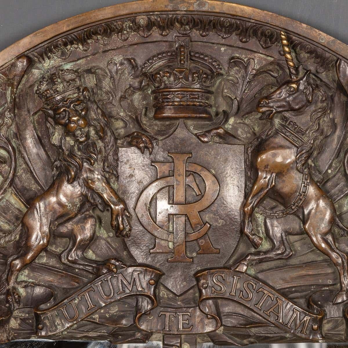 19th Century Cast Bronze Mirror, Royal Insurance Company, C.1880 photo Home Decor