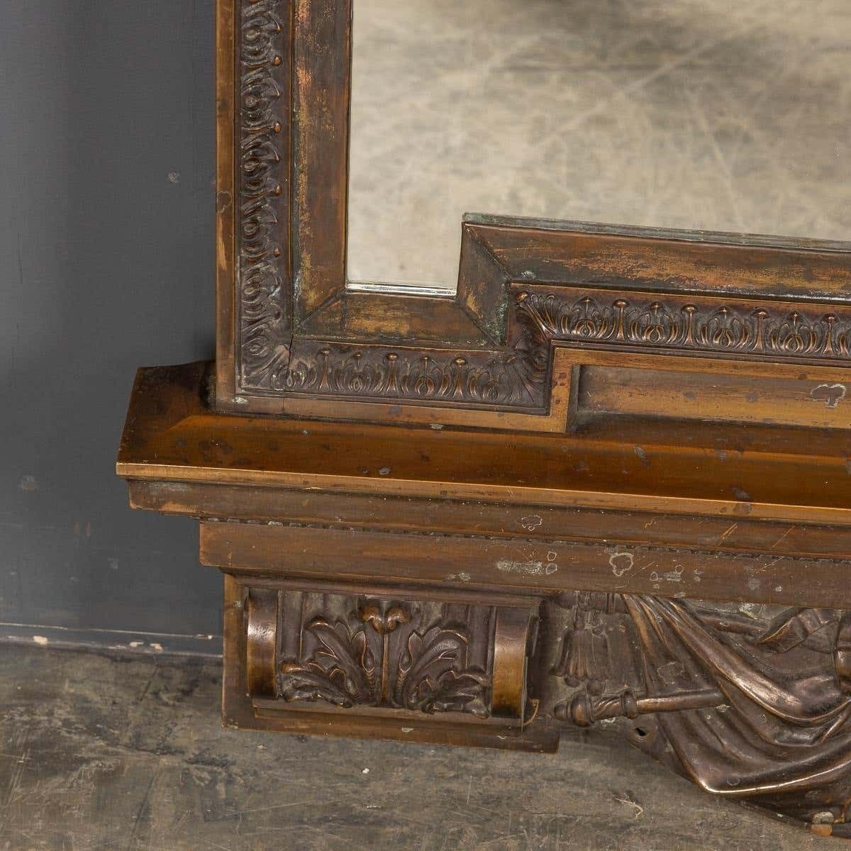 photo vintage 19th Century Cast Bronze Mirror, Royal Insurance Company, C.1880
