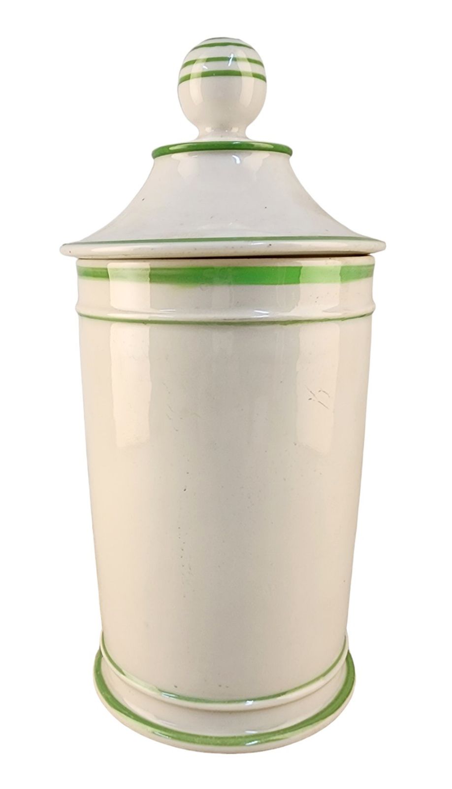 Late 18th Century French Glazed Porcelain Apothecary/Pharmacy Jar With Lid   'Butyr: Cacao' photo for sale