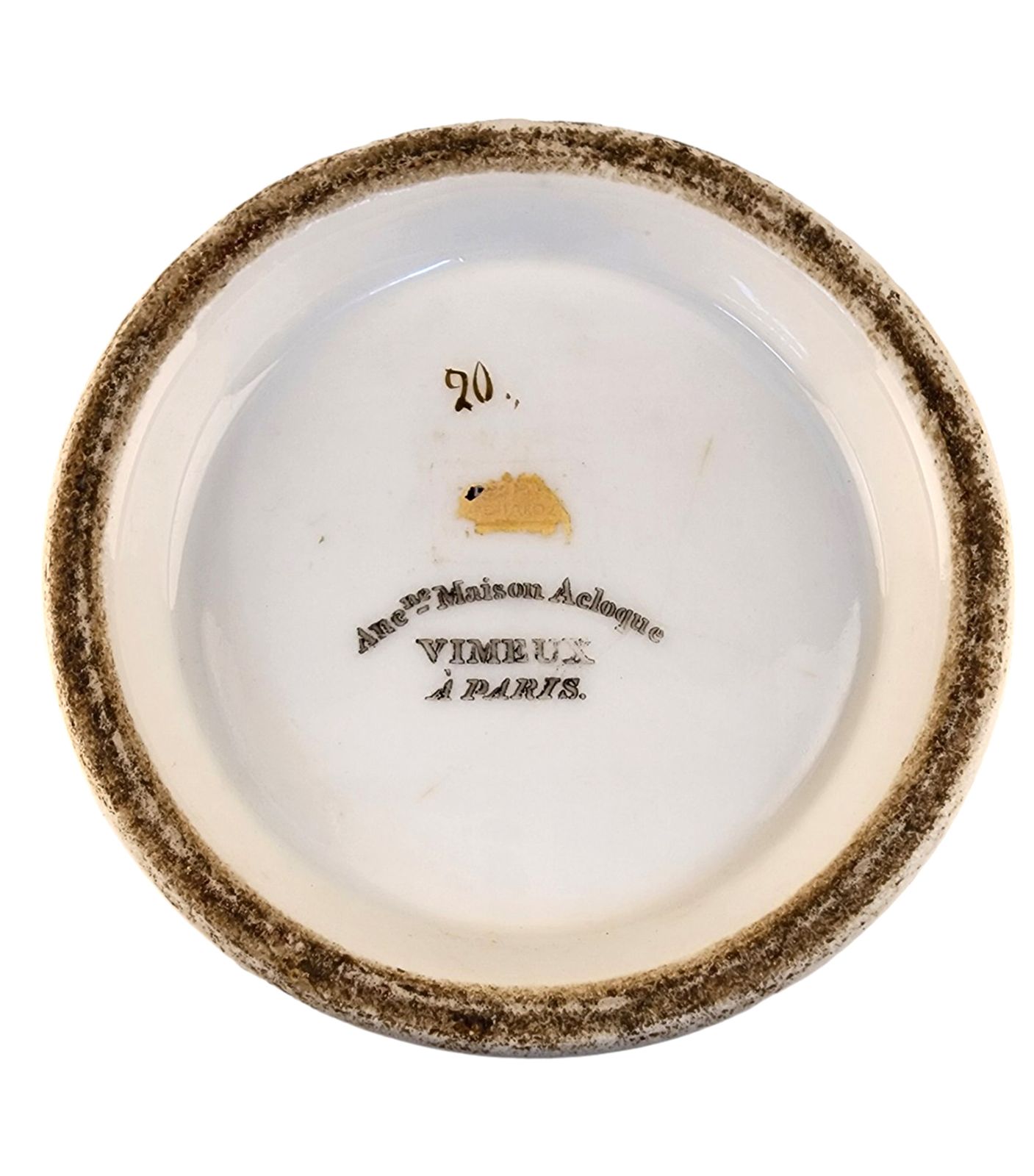 Late 18th Century French Glazed Porcelain Apothecary/Pharmacy Jar With Lid   'Ext Riiabar' photo 1000.0