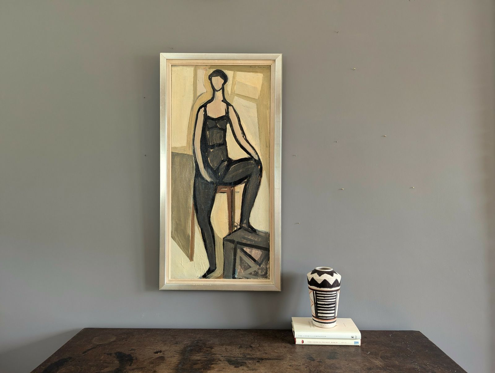 Pose  Oil Painting, 1950s, Modernist photo for sale