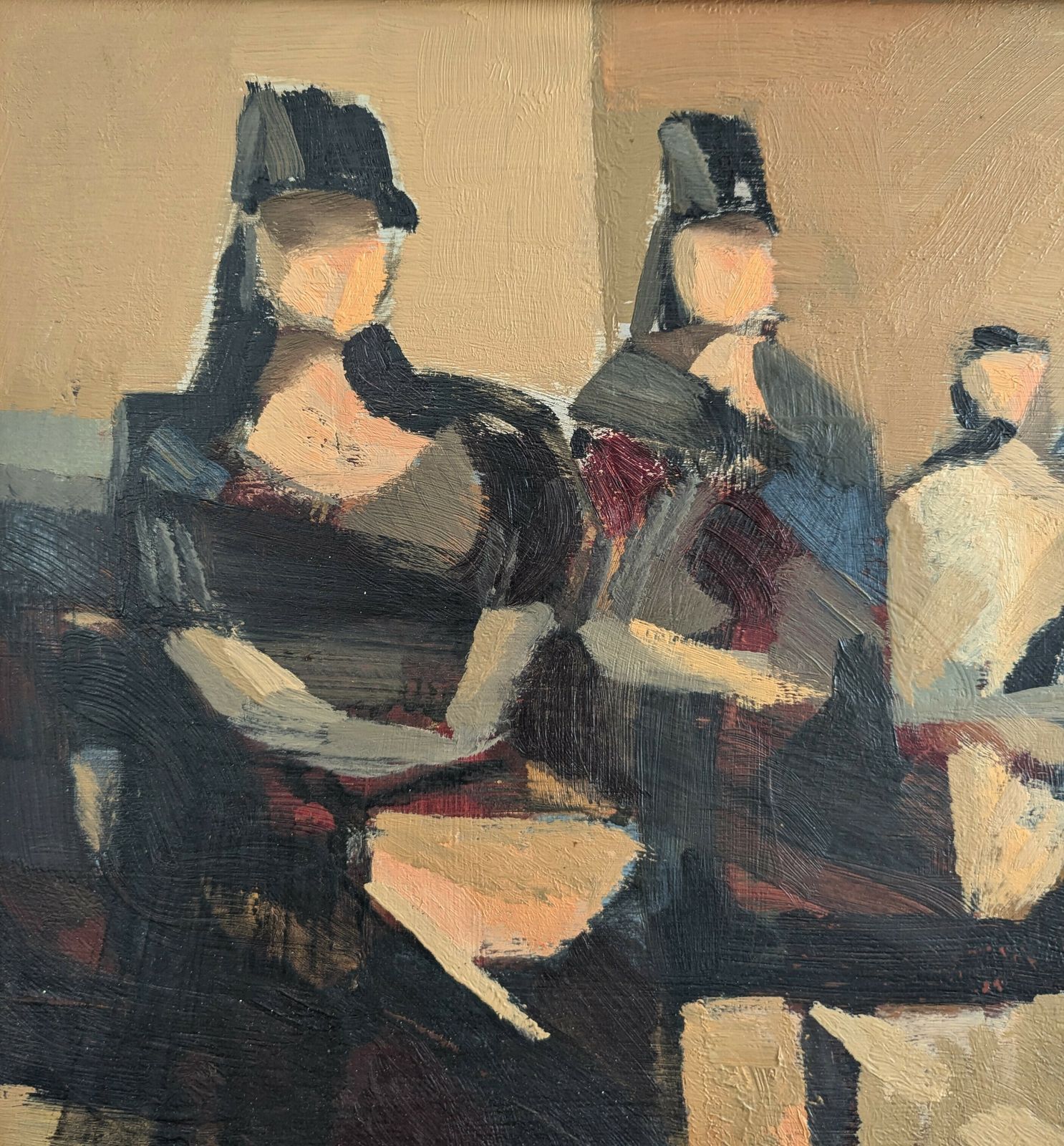 photo for sale Senoritas  Oil Painting, 1950s