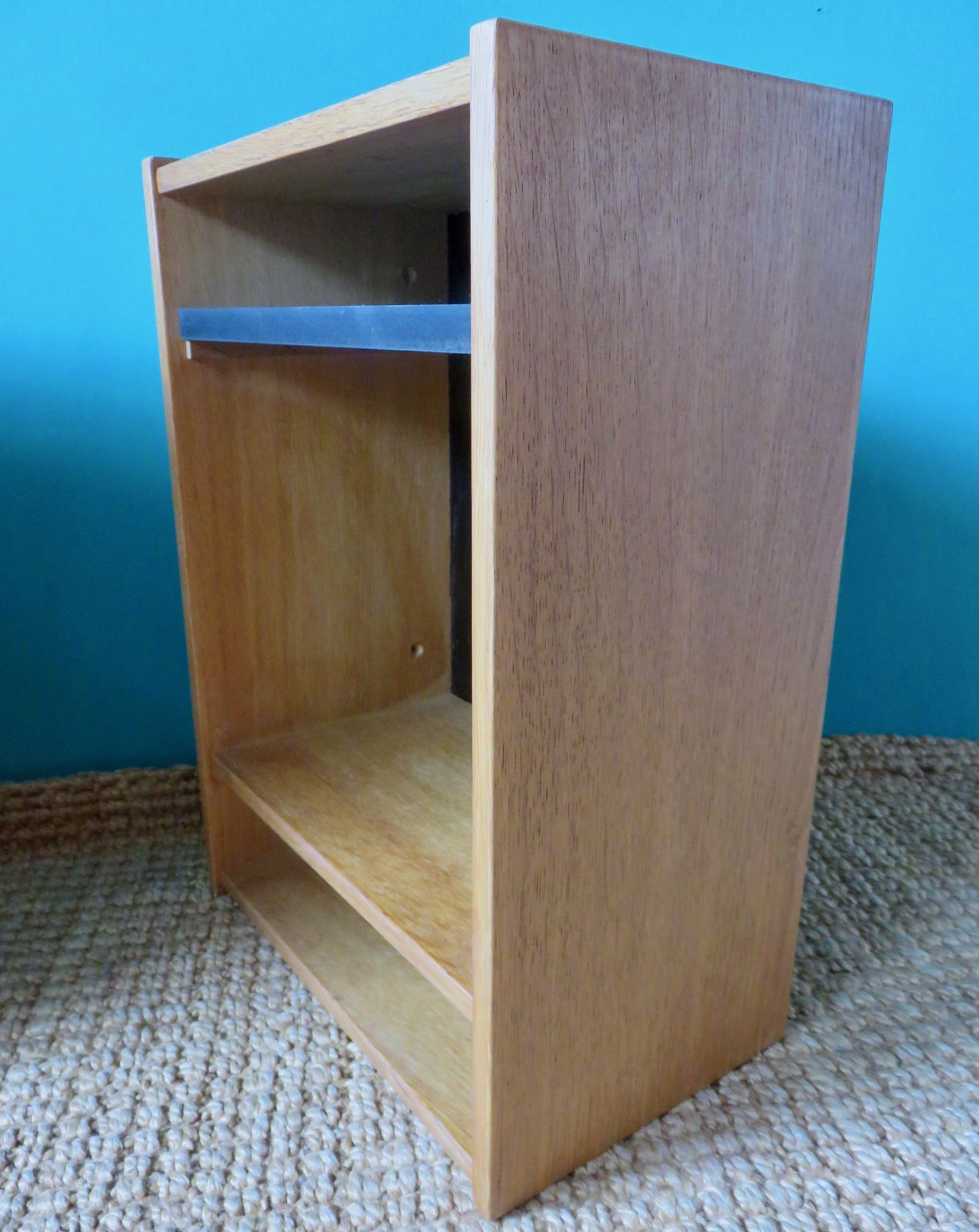 Pair Of Wall Mounted Elm Bedside Tables. Denmark 1980 photo vinterior