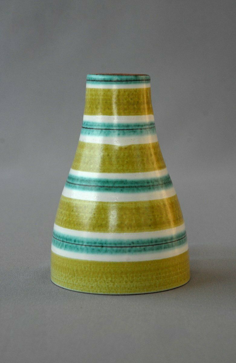 Hand Painted Candlestick By Stig Lindberg For Gustavsberg, Sweden, 1950s