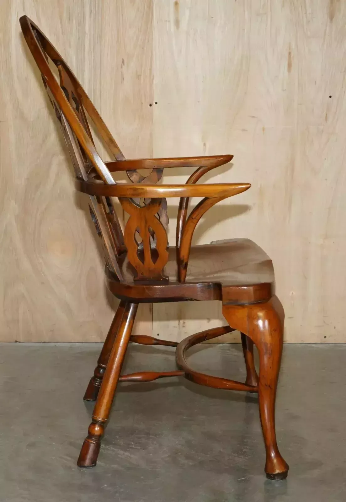 1950.0 Sublime Fully Restored Gothic Windsor Steeple Back Burr Yew & Elm Armchair photo