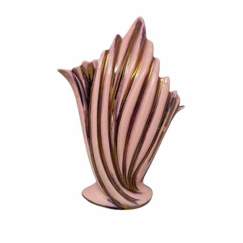 1960s Astonishing Pink And Gold Vase By Sicas Limited Edition. Made In Italy