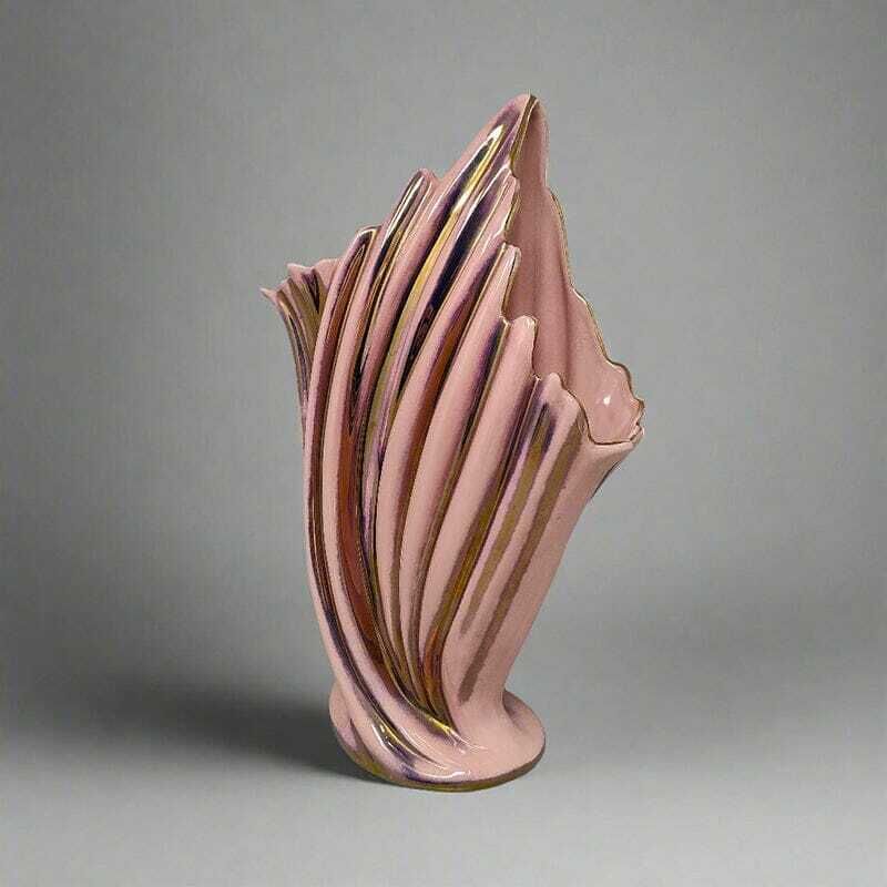 1960s Astonishing Pink And Gold Vase By Sicas Limited Edition. Made In Italy photo Home Decor