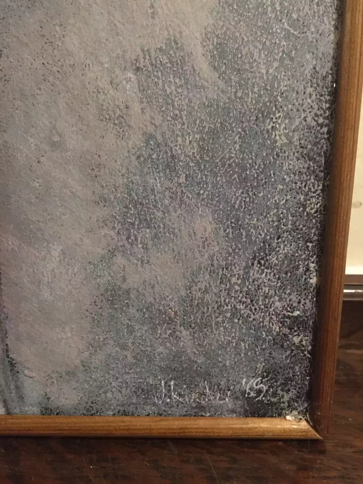 Vintage Abstract Oil Painting Large Signed Modernist Art Klee Influence 1980s photo 249.0