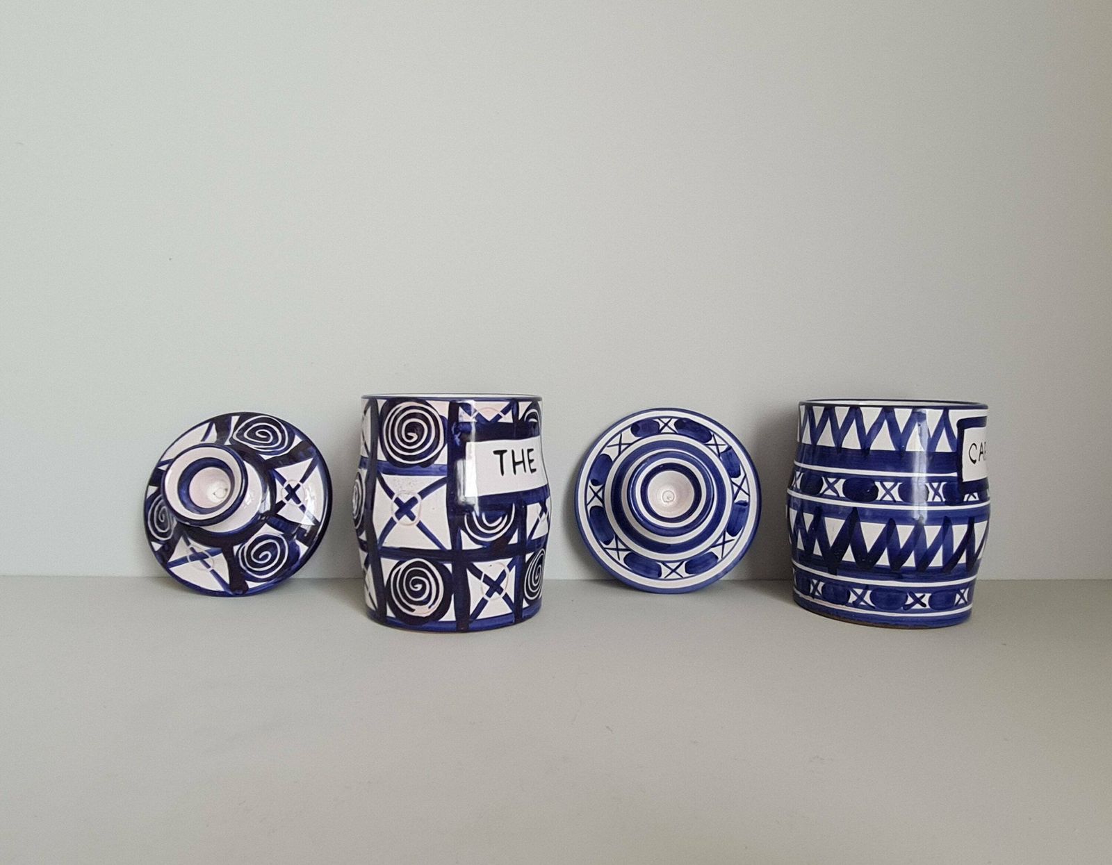 Rare Coffee And Tea Pots Signed R.P. Robert Picault Bleu Vallauris/ 1950 / Ceramic / Vintage / French Riviera / Mediterranean Style / 20th photo 626.0