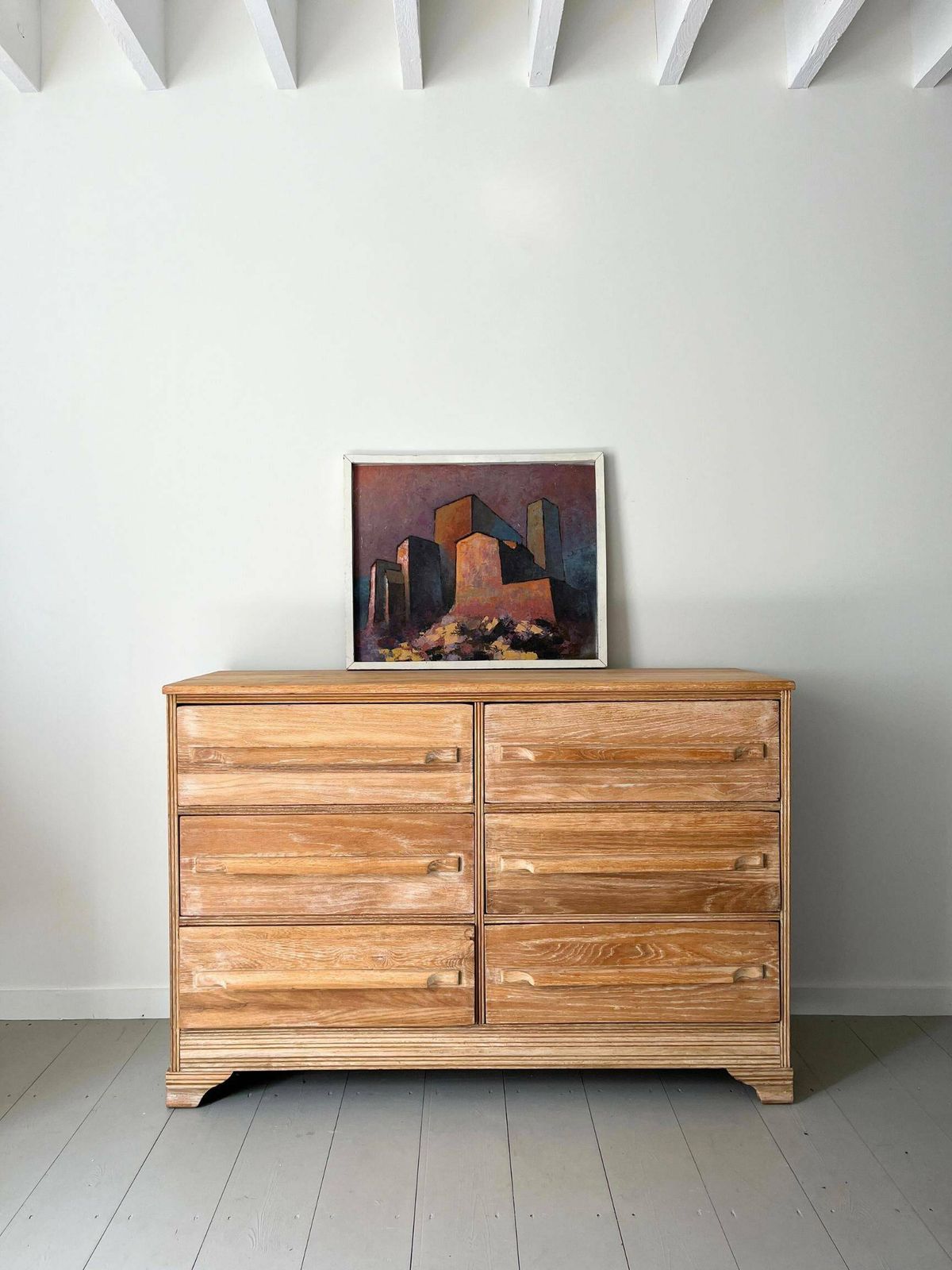 Vintage Oil On Board Brutalist Spanish Landscape Painting By Jaume Rocamora photo furniture