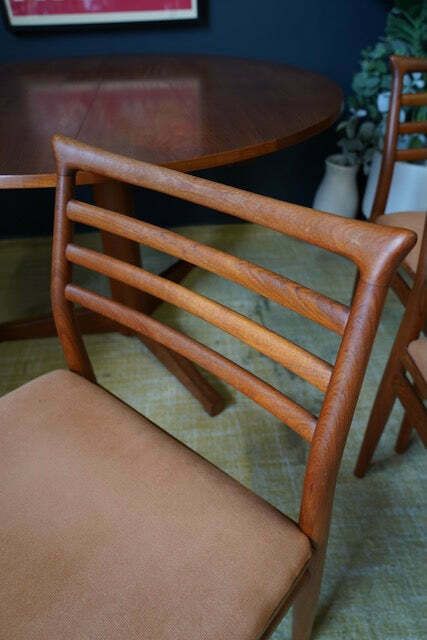 photo buy Mid Century Danish Extendable Teak Dining Table With 6 Erling Torvits Chairs