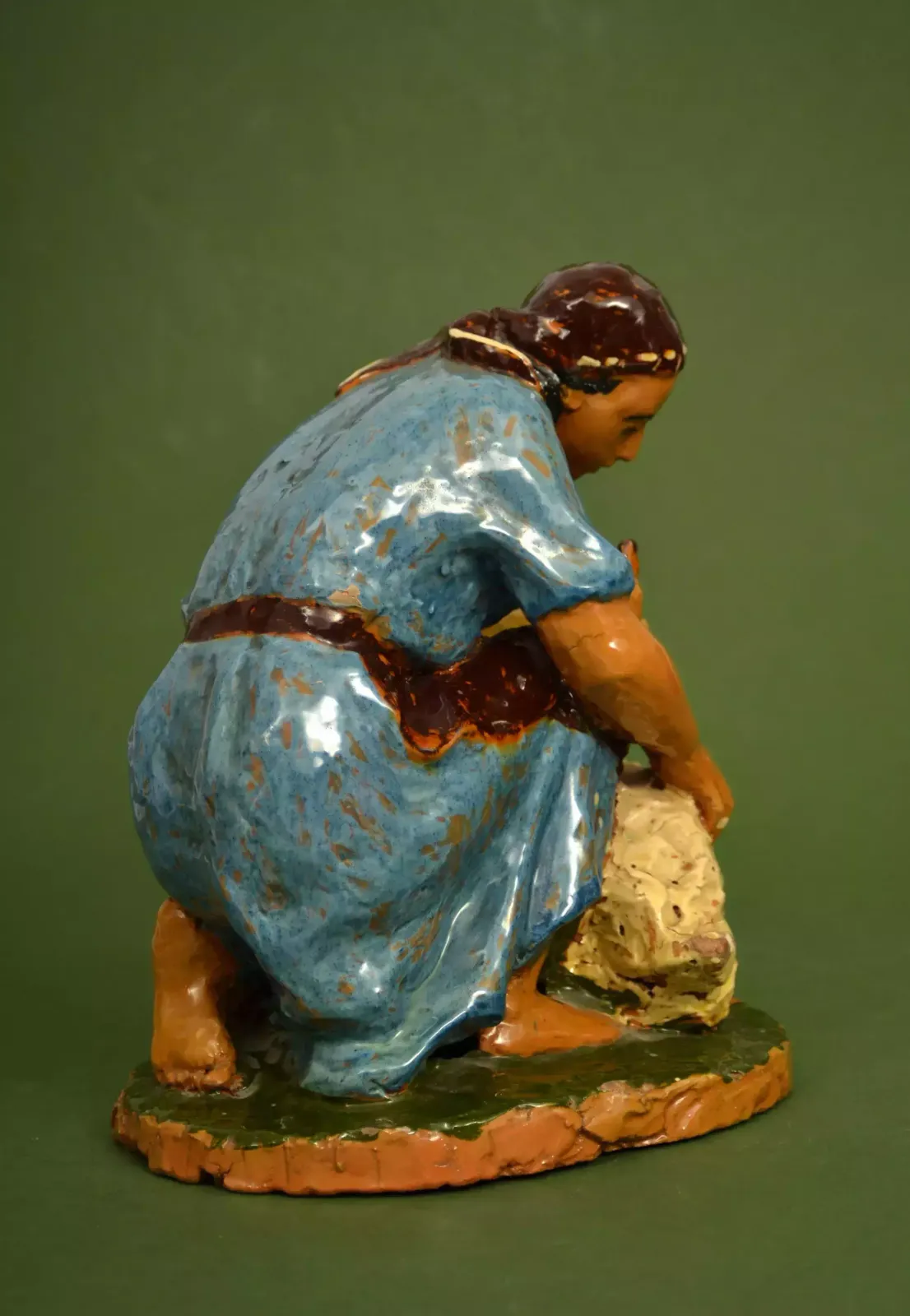 Ceramic Figure Girl With A Goose photo vinterior