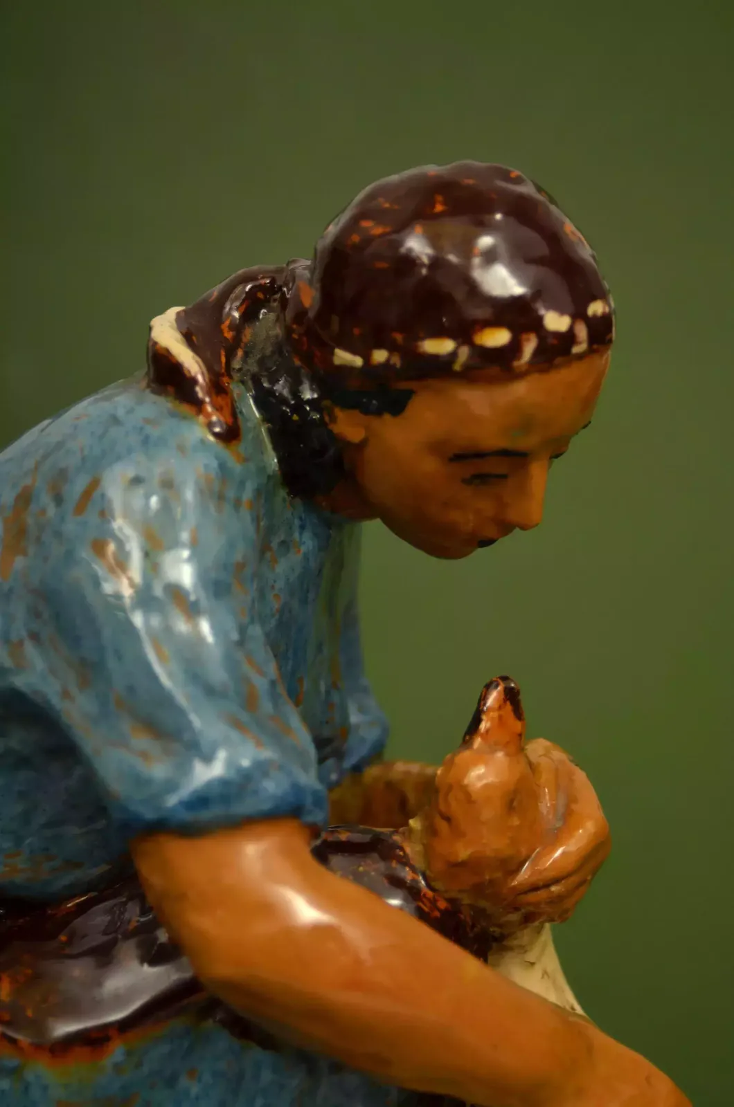 photo furniture Ceramic Figure Girl With A Goose