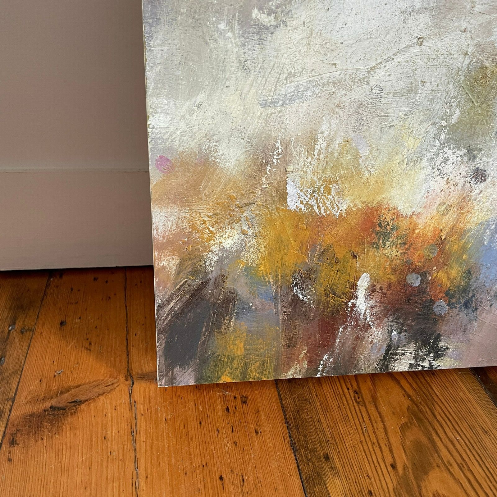 Abstract Painting Picture Vintage Andy Waite Blackberry & Apple 2015 Hand Painted Art Original Drawing Boxed Framed Landscape photo 3500.0