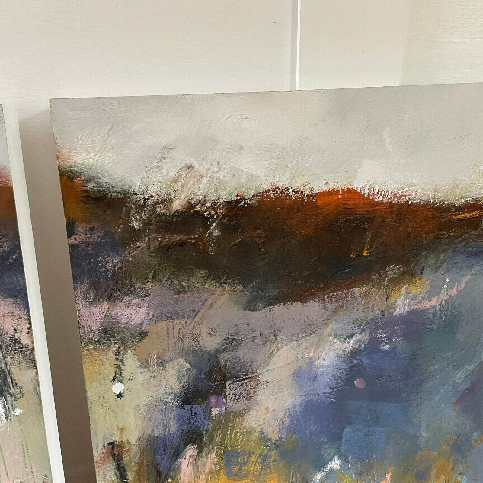 Abstract Painting Picture Vintage Andy Waite Blackberry & Apple 2015 Hand Painted Art Original Drawing Boxed Framed Landscape photo vintage