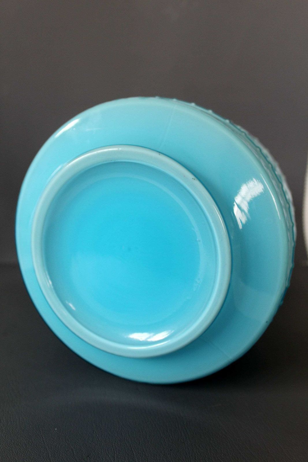 photo for sale Tall And Large Vintage Retro Mid Century Turquoise Empoli Opaline Italy Stelvia Glass Vase, Italy, Cased Glass, Gladiator Carriage, Horses