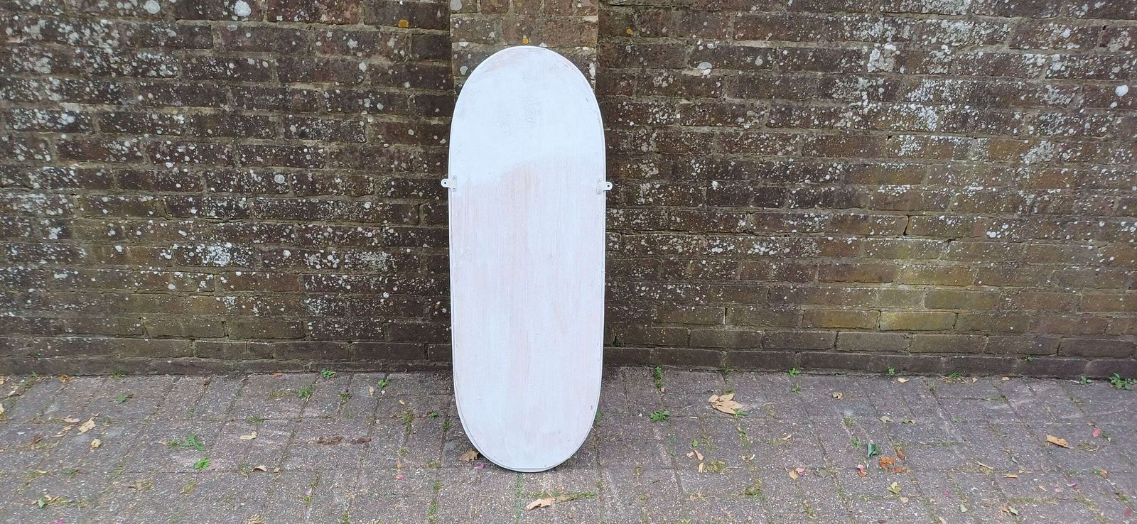 photo for sale Large Painted Shabby Chic Mirror In Farrow And Ball Light Blue.