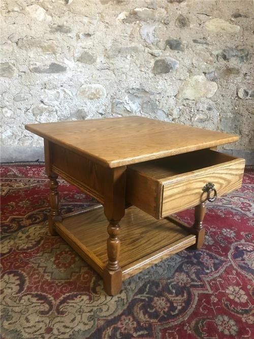 Bedside Cabinet Bedside Table Side Table Solid Oak photo vintage
