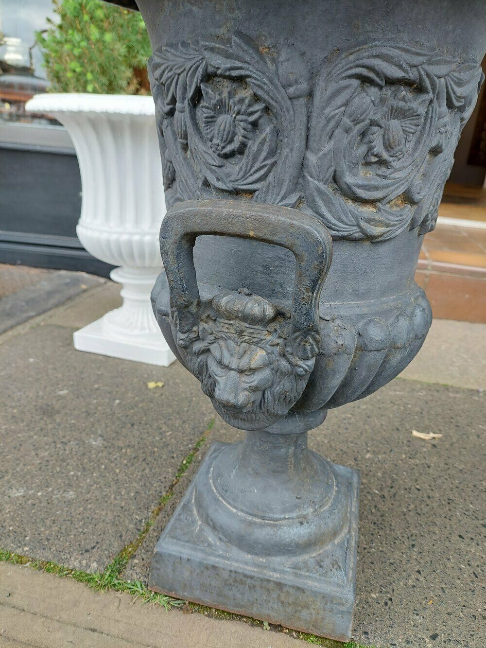 Pair Of Victorian Style Cast Iron Urns photo furniture