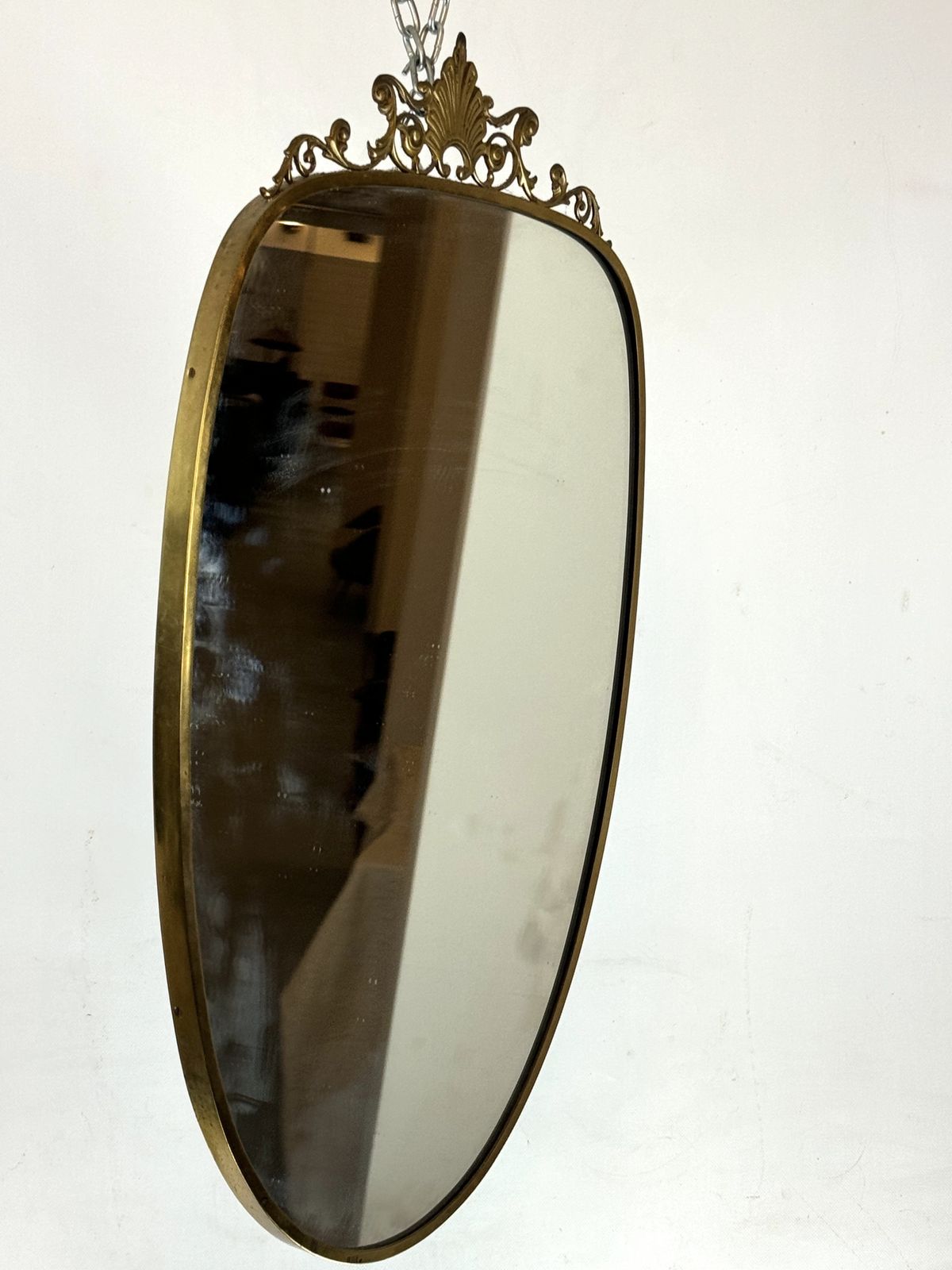Gio Ponti Style, Mid Century Mirror In Brass. Italy 1950s photo buy
