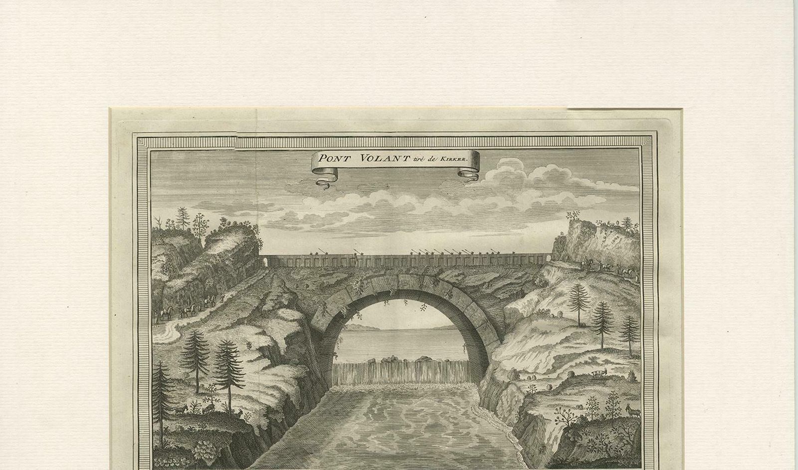 Antique Print Of The Flying Bridge In China, 1747 photo for sale