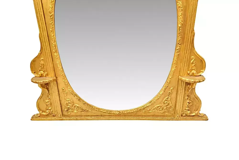 A Stunning Adams Design Giltwood Overmantel Or Hall Mirror photo for sale
