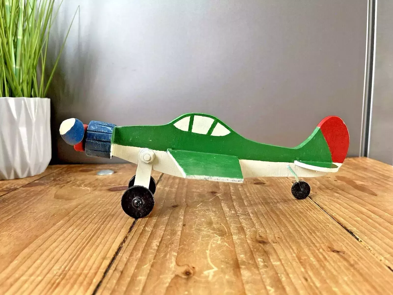 photo furniture Pair Of / 2 Vintage Wooden Scratch Built Toy Model Fighter Planes Jets Aircrafts