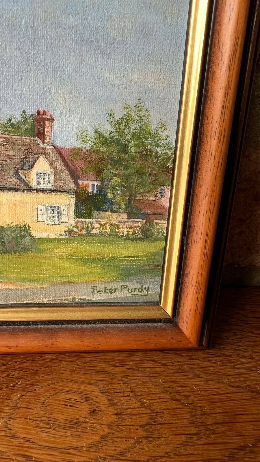 Original Oil Painting “251 The Limes” Cottage House In Brampton, Huntingdon By Peter Purdy photo for sale