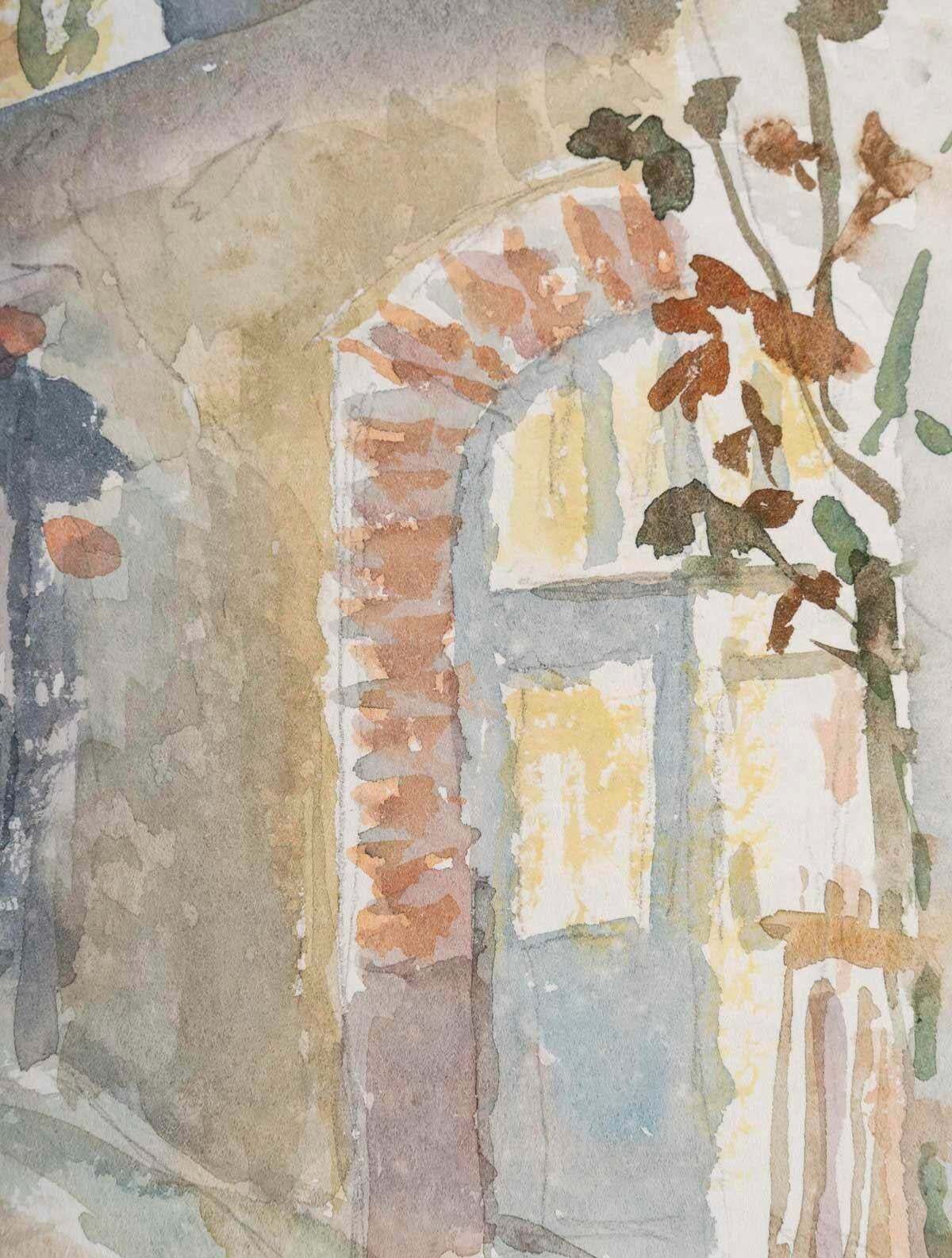 Watercolour Drawing On Paper By Evelyne Luez, 1980 photo Art