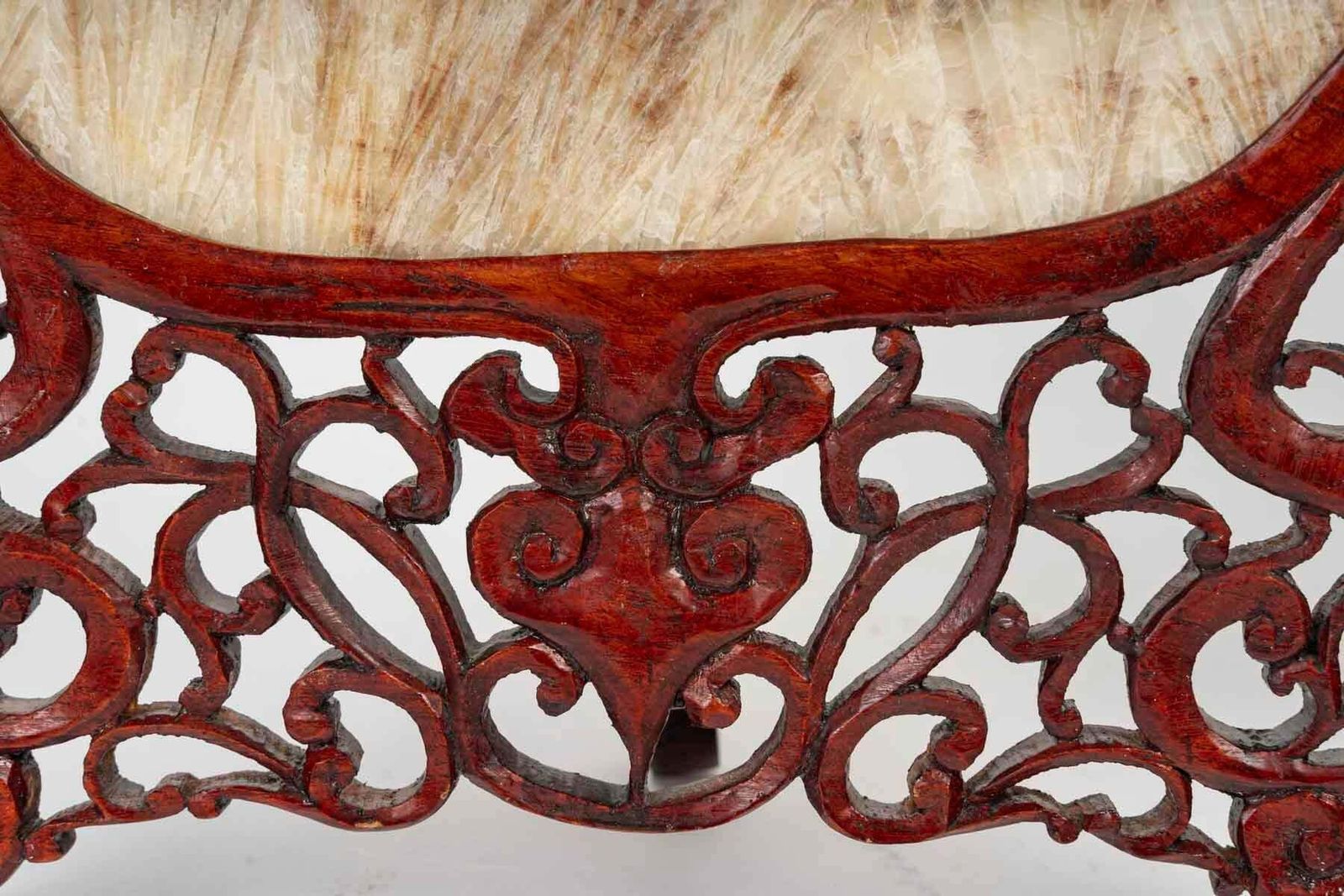 Pair Of Carved Wood And Transparent Marble Light Covers, Art Of Asia. photo 2466.0
