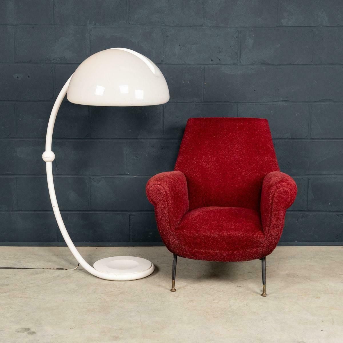 20thc Italian White "Serpente" Floor Lamp By Elio Martinelli For Martinelli Luce photo furniture