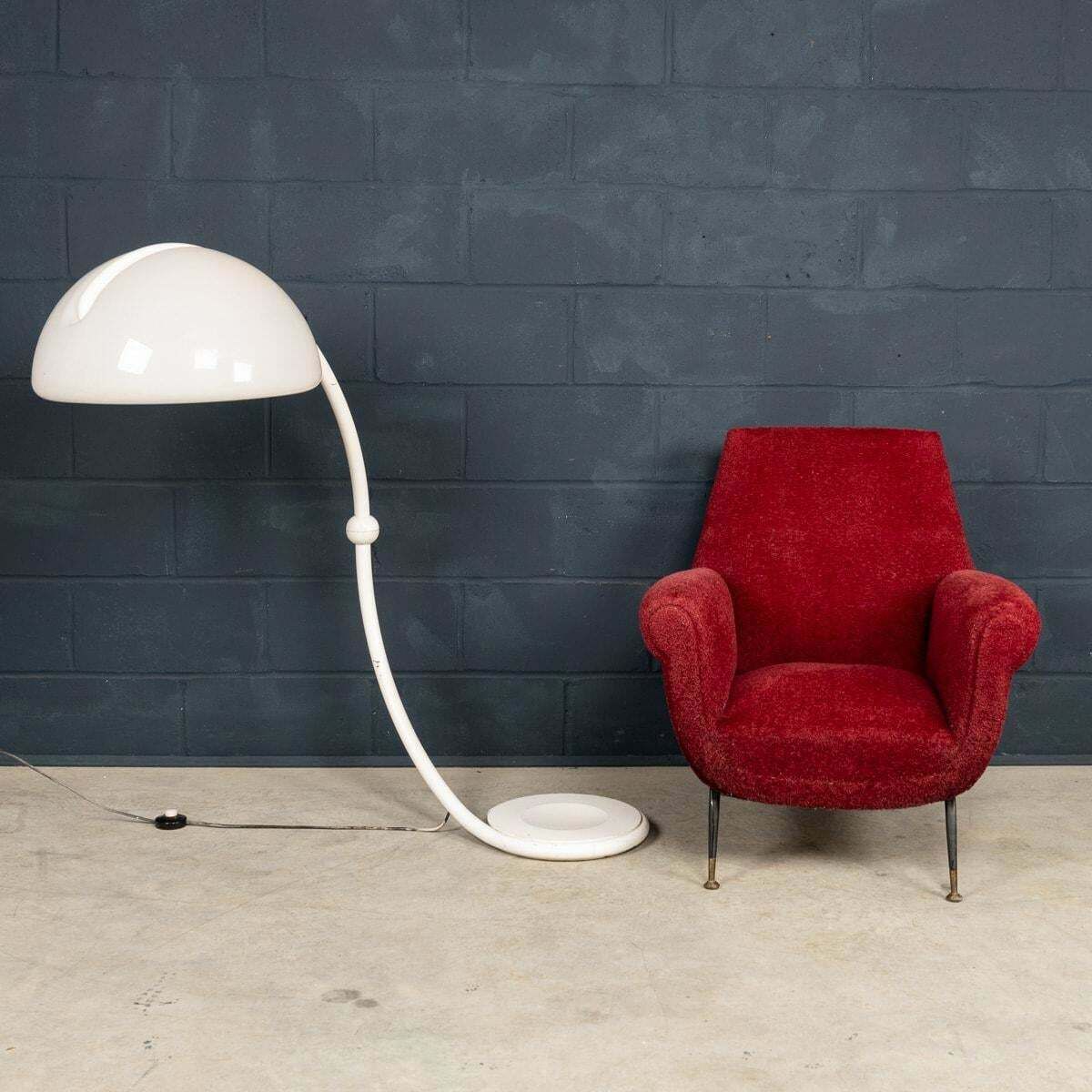 20thc Italian White "Serpente" Floor Lamp By Elio Martinelli For Martinelli Luce photo vinterior