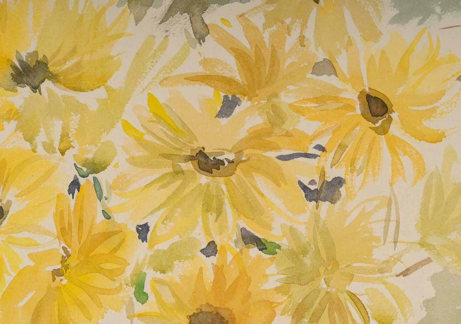 Watercolour On Paper Of A Bouquet Of Flowers, 1950 1960. photo furniture