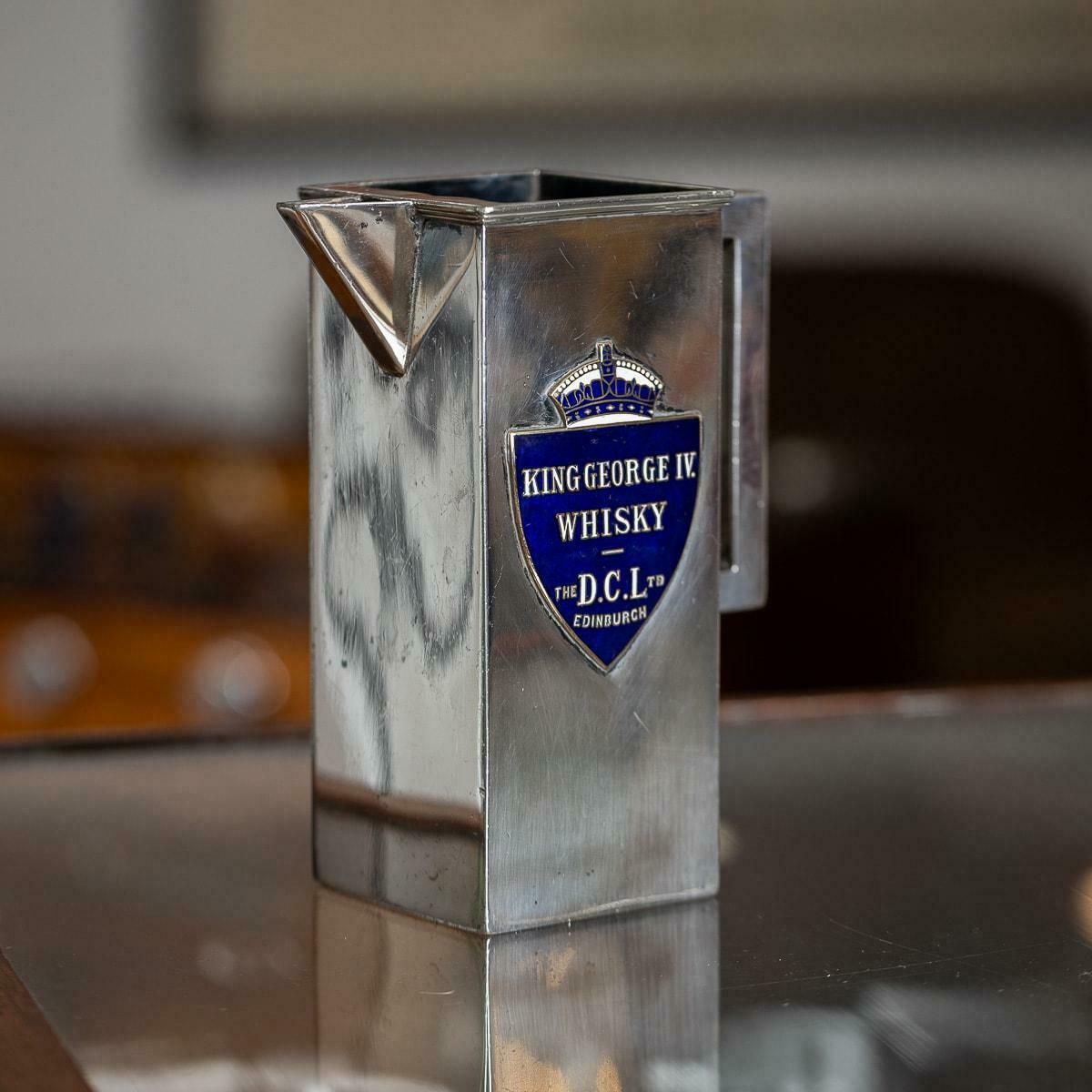 Antique 20thc Art Deco Silver Plated & Enamel Water Jug, King George IV Whisky photo furniture