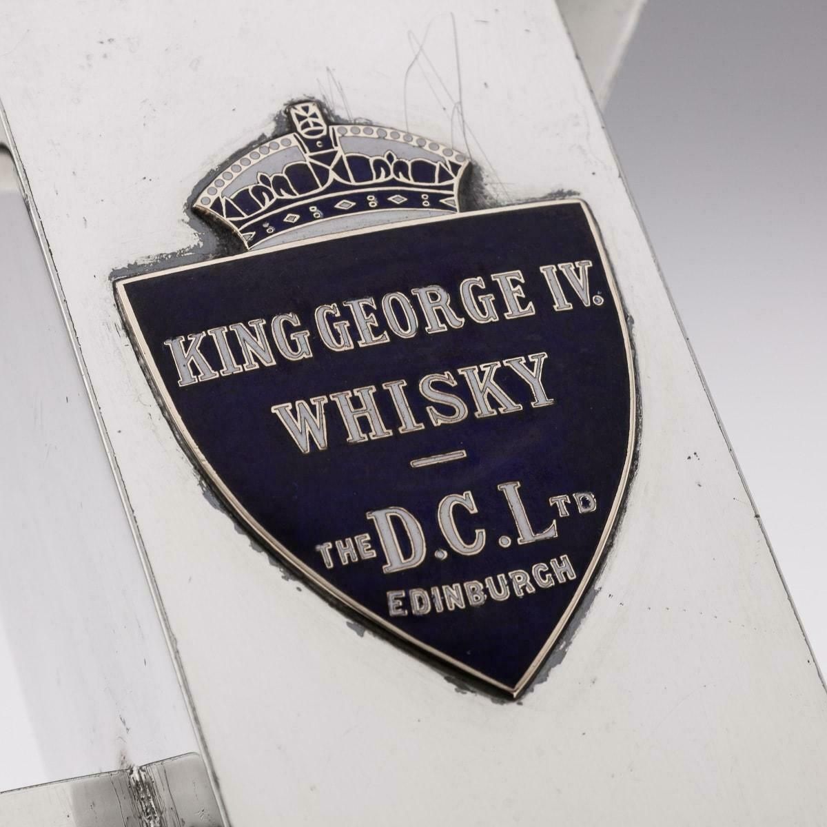 photo for sale Antique 20thc Art Deco Silver Plated & Enamel Water Jug, King George IV Whisky