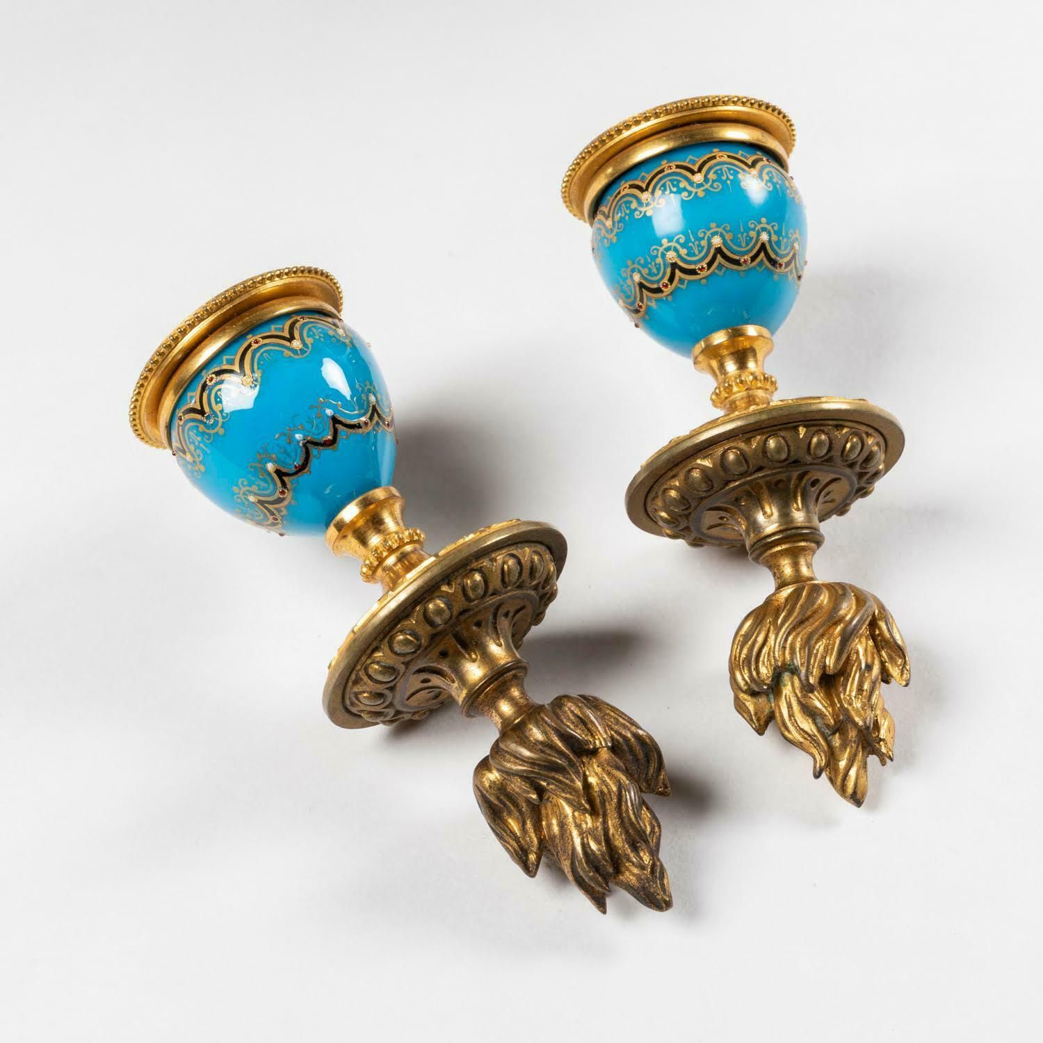 A Pair Of Cassolettes Forming Candlesticks, Napoleon III Period. photo 3107.0