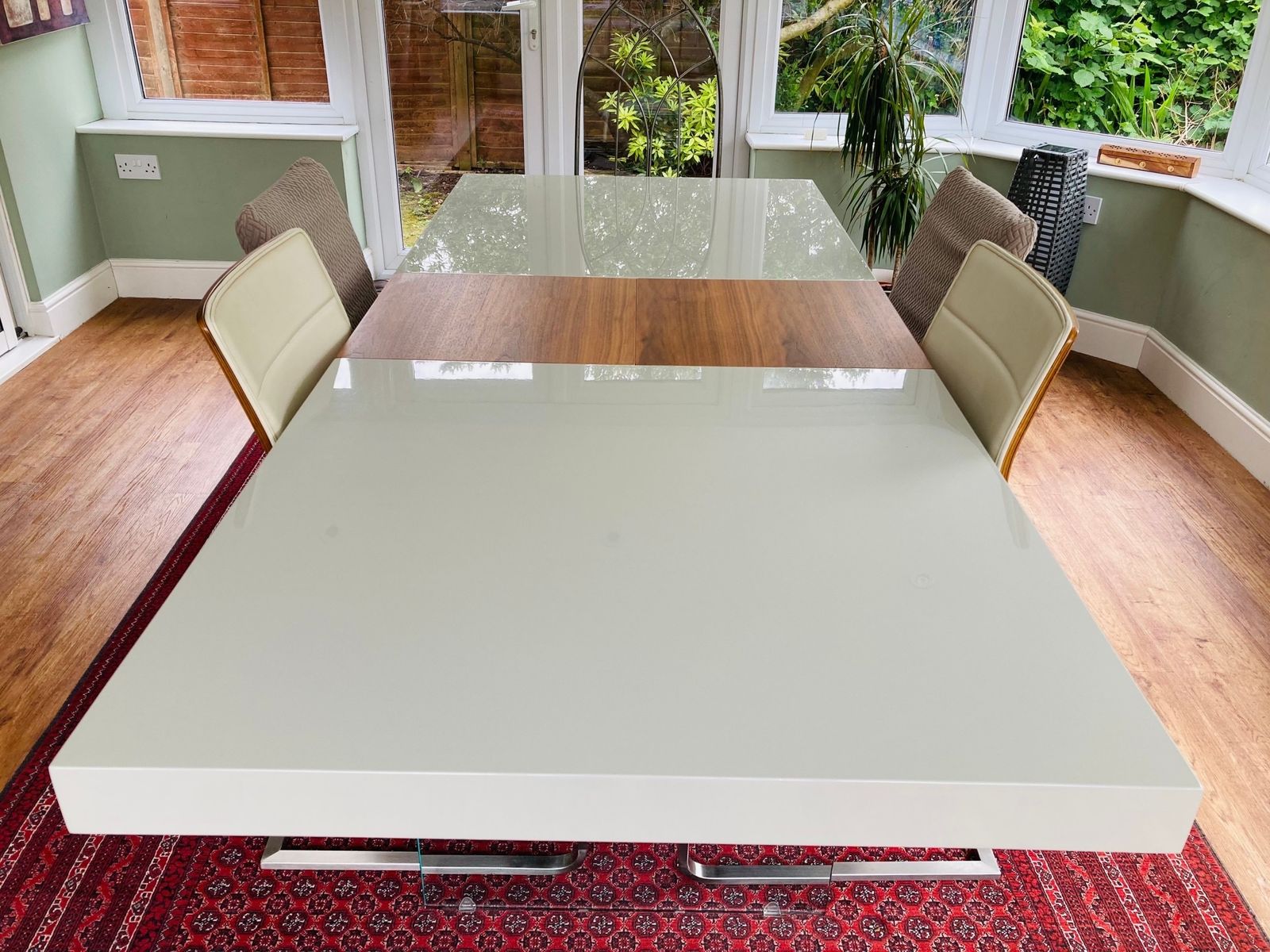 Modern Living Dining Room Table And 2 Cream Chairs photo Furniture