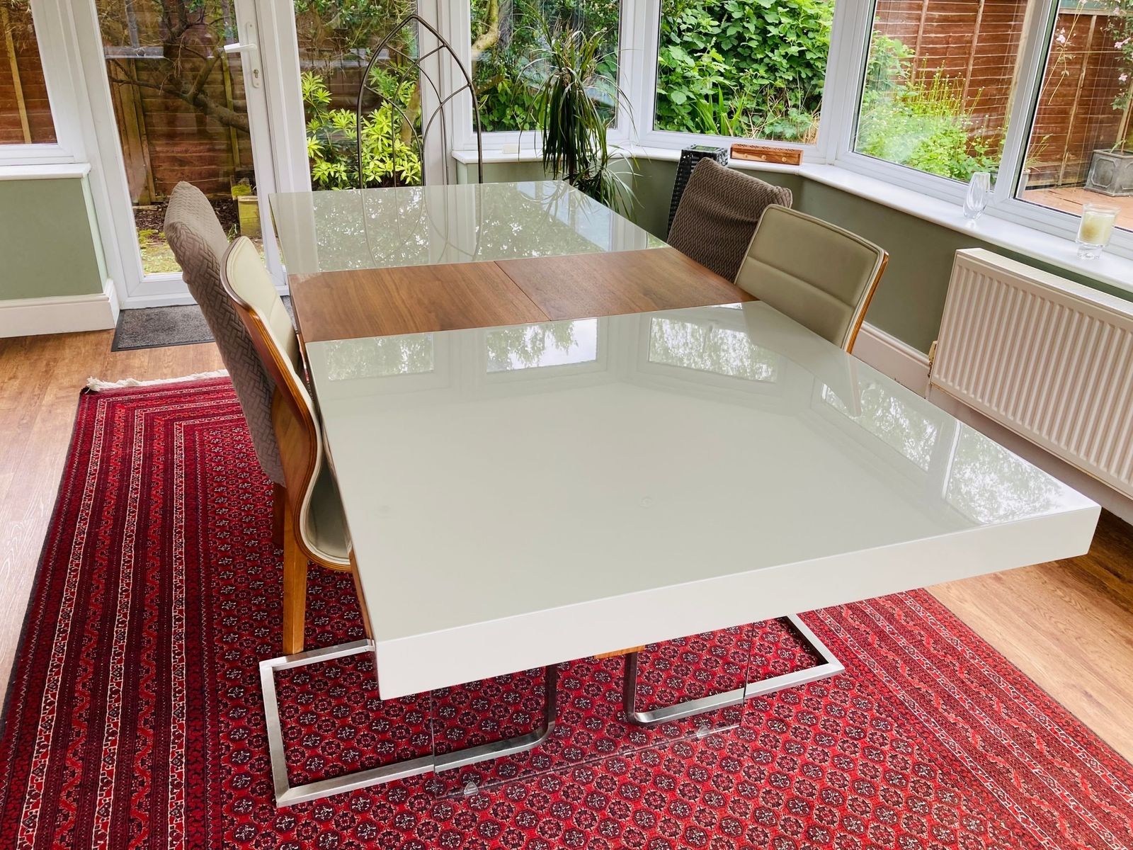 Modern Living Dining Room Table And 2 Cream Chairs photo vintage
