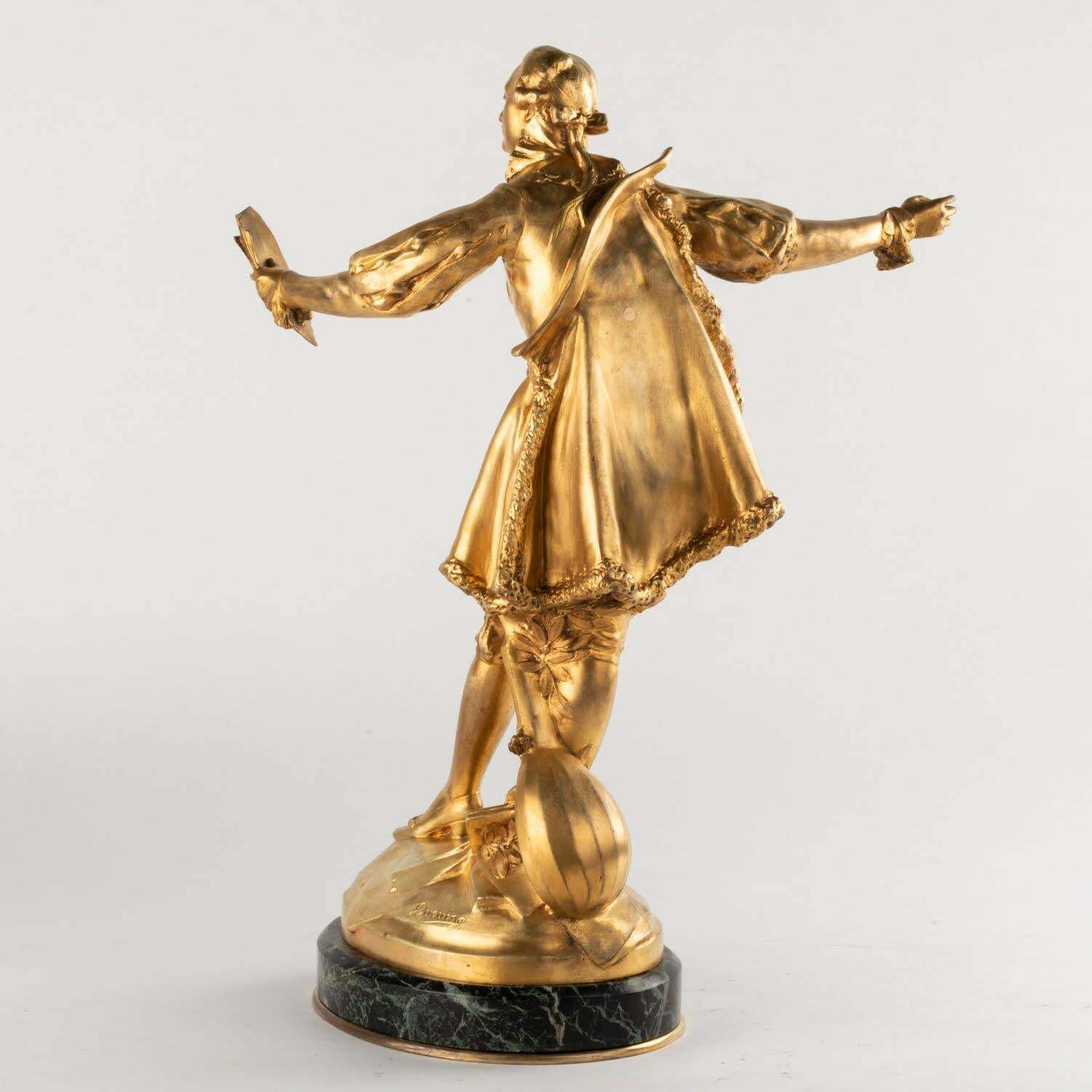 Sculpture In Gilt Bronze And Marble Base By Paul Ducuing, 19th Century. photo 3430.0