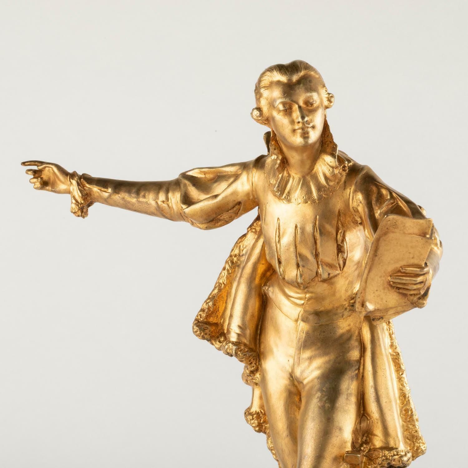 Home Decor Sculpture In Gilt Bronze And Marble Base By Paul Ducuing, 19th Century. photo