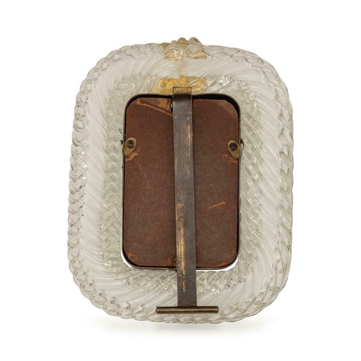 20thc Italian Venetian Glass Photograph Frame, Attributable To Barovier & Toso photo Home Decor