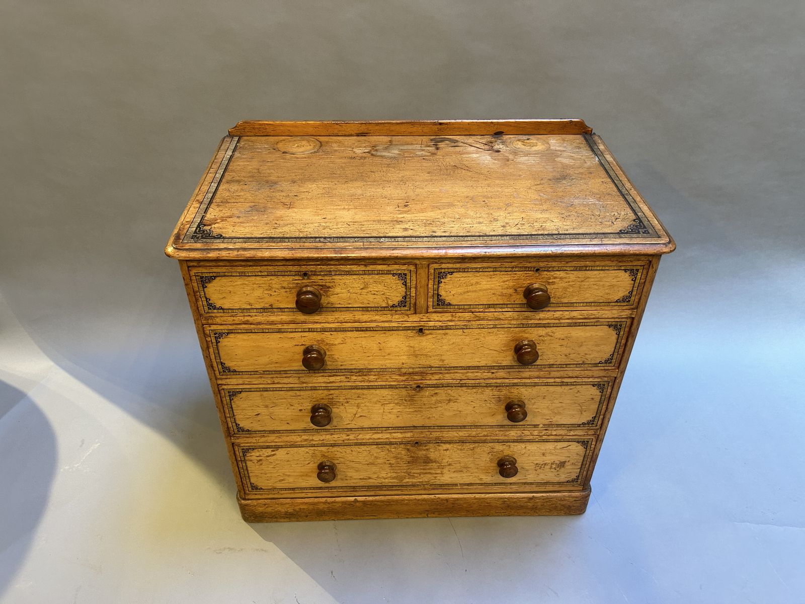 Victorian Stencilled Pine Chest Of Drawers photo furniture