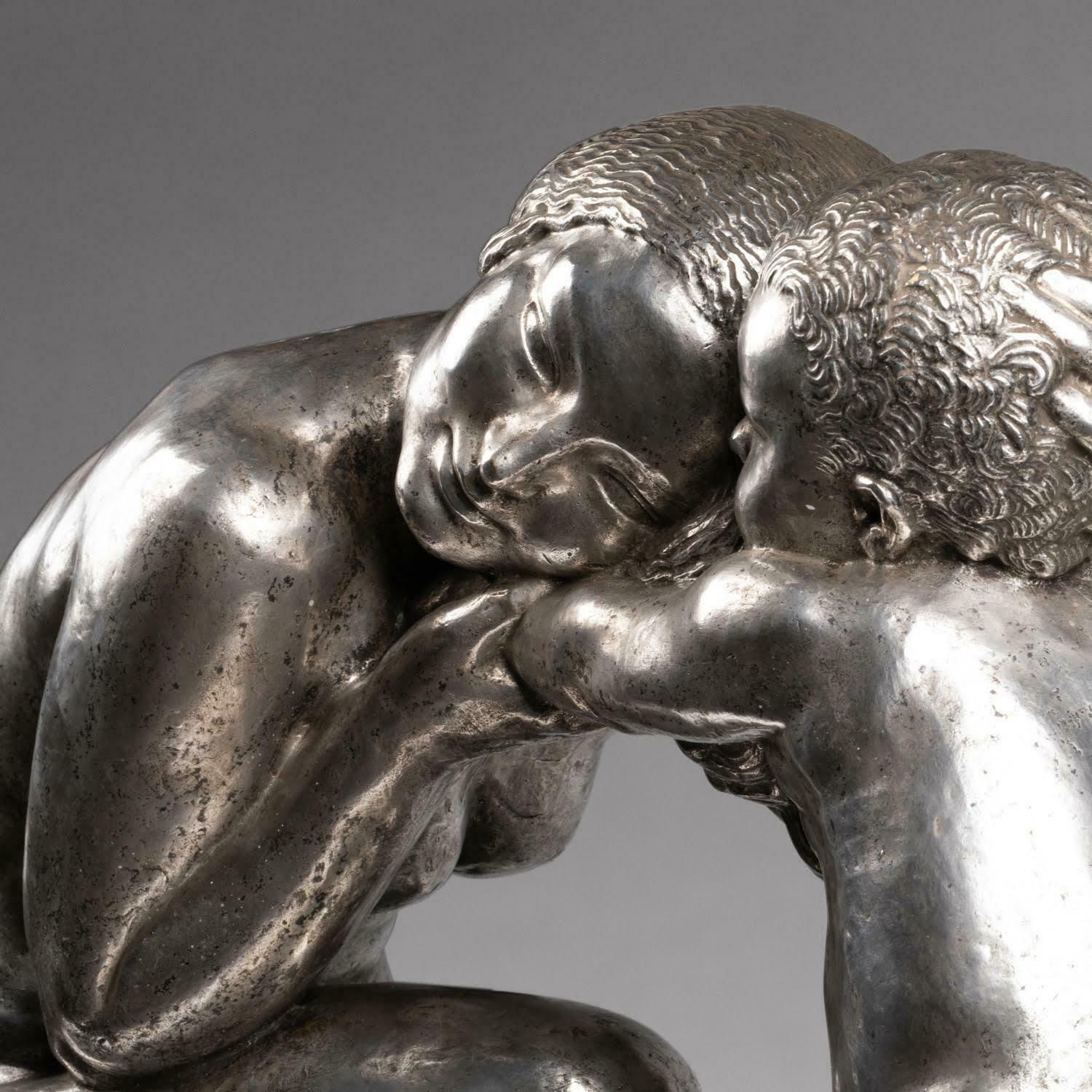 Large Silver Plated Bronze Sculpture By Pierre Traverse, Circa 1930, Art Deco. photo 26478.21