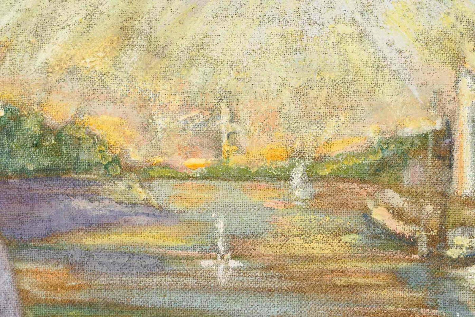 Painting, Oil On Canvas By Evelyne Luez, 1980 1990. photo for sale