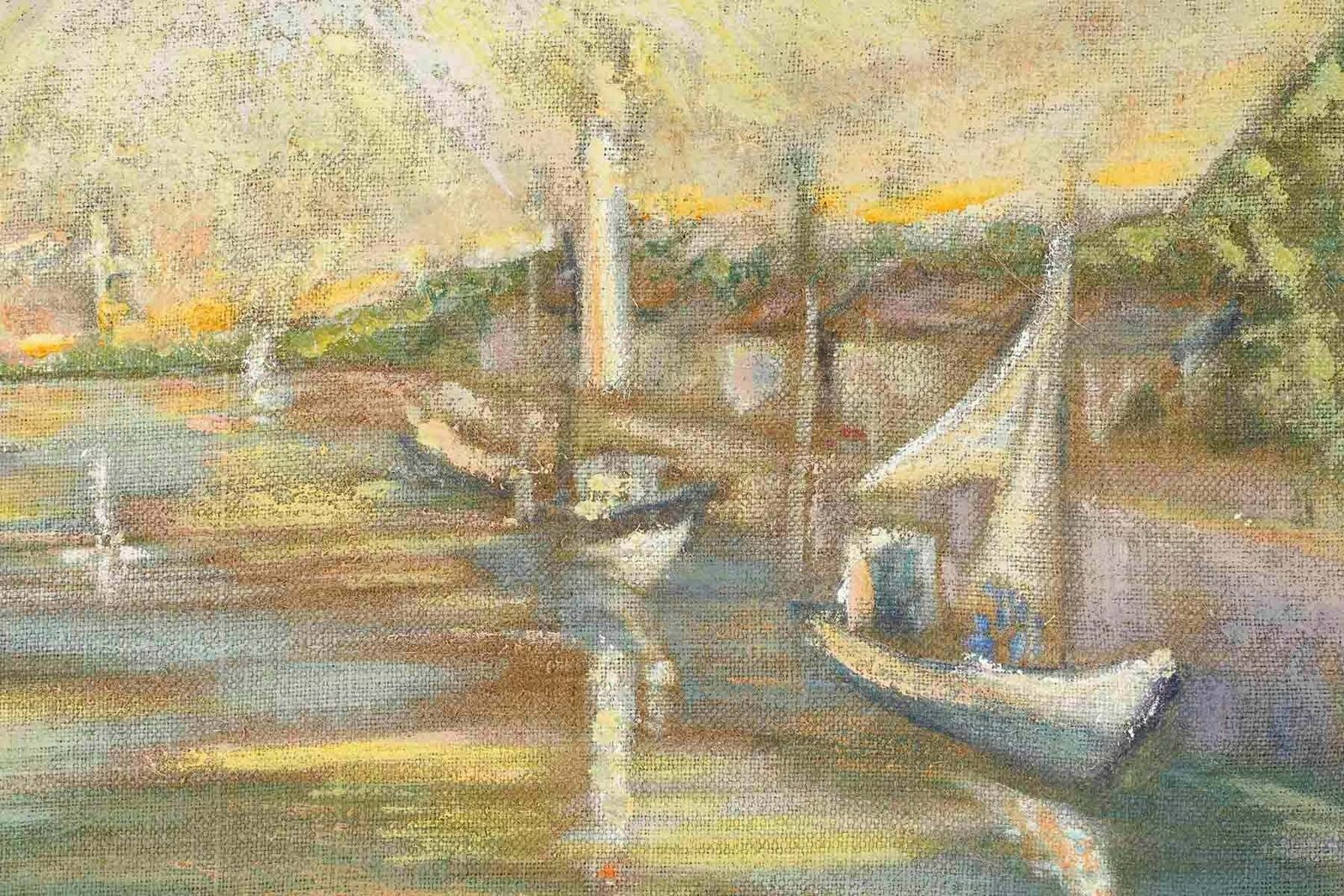 Painting, Oil On Canvas By Evelyne Luez, 1980 1990. photo Art