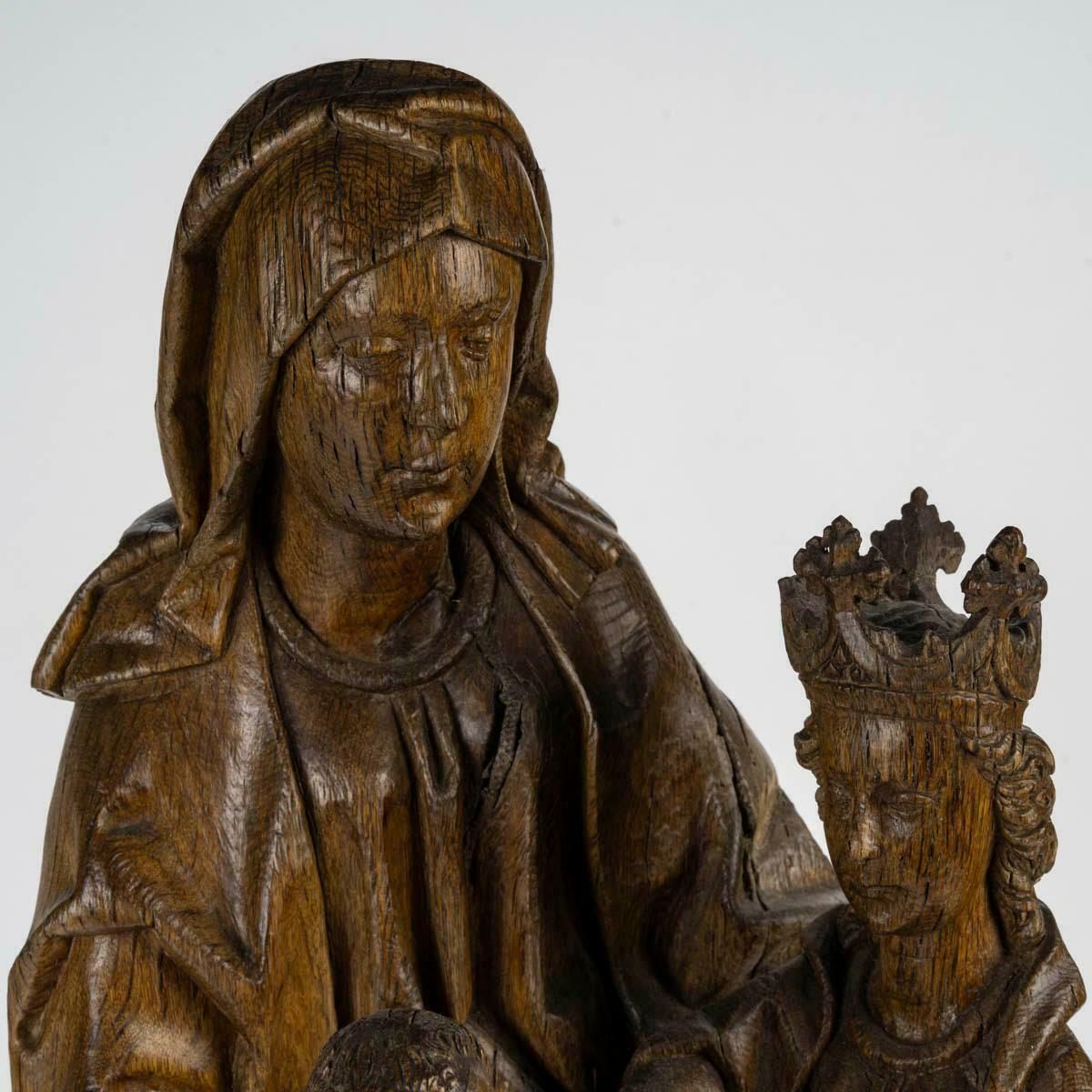 Oak Sculpture Of Saint Anne, 16th Century. photo furniture
