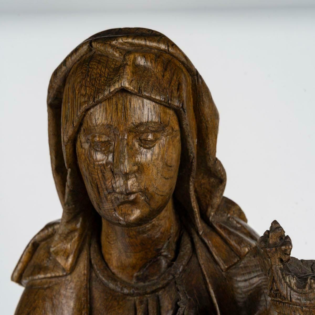 Oak Sculpture Of Saint Anne, 16th Century. photo for sale